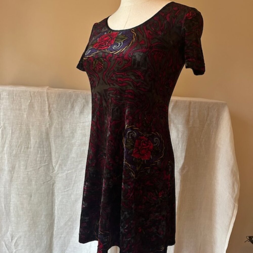 Vintage Betsey Johnson New York Roses Frankie Loves Betsey Mini Dress